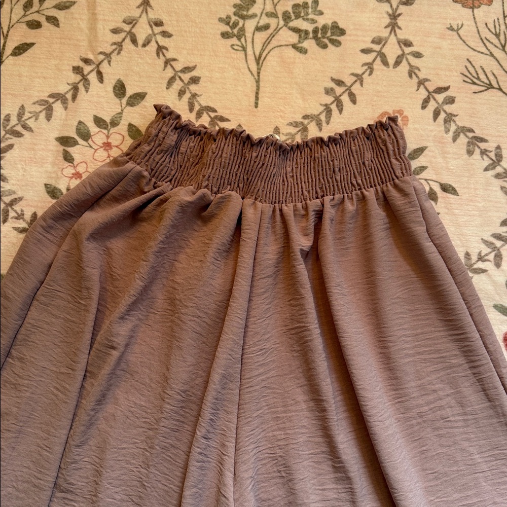 GeeGee Wide-Leg Tie-Waist Pants in Mauve Pink - Picture 4 of 6